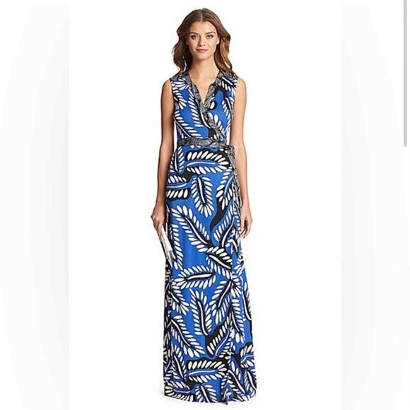 Diane von Furstenberg DVF Orchid Maxi Dress Wrap - Picture 4 of 5